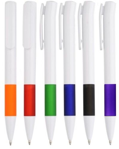 Arc Tilt Plastic Pen With Coloured Grip - Promotional Products