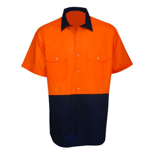 Hi Vis Cotton Twill Shirt Short Sleeve - Day Use - Corporate Clothing