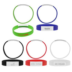 Econo Silicone Wristband with Brand Plate - Promotional Products