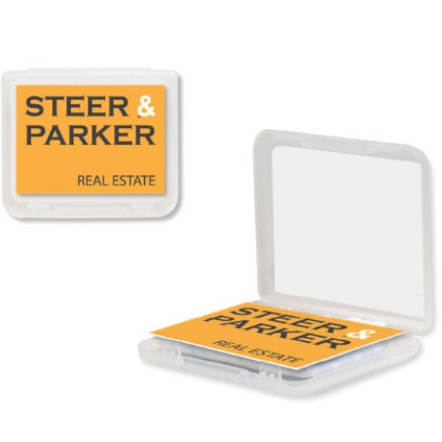 Glasses Cleaning Cloth in Clear Carry Case - Promotional Products