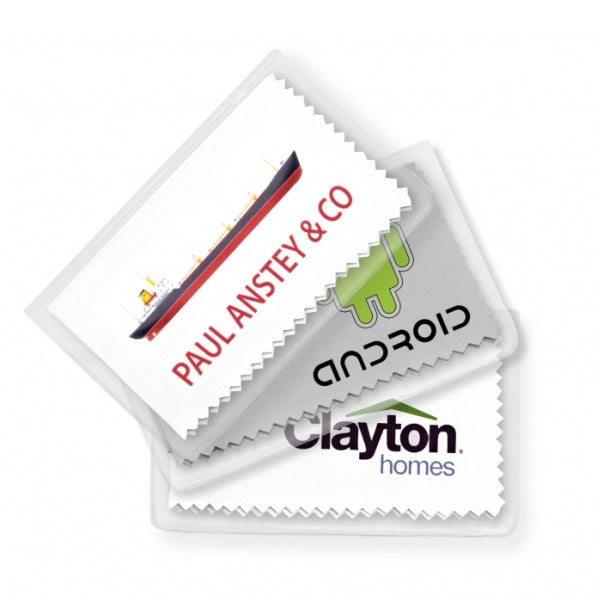 Glasses Cleaning Cloth in Clear Pouch - Promotional Products