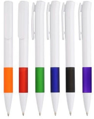 Arc Tilt Plastic Pen With Coloured Grip - Promotional Products