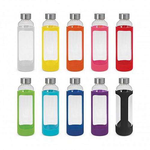 Eden 600ml Glass Drink Bottle With Silicone Sleeve - Promotional Products