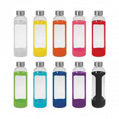 Eden 600ml Glass Drink Bottle With Silicone Sleeve - Promotional Products