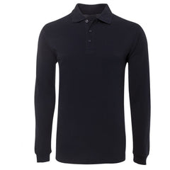 Malcom Plain Cotton Blend Long Sleeve Polo Shirt. - Corporate Clothing