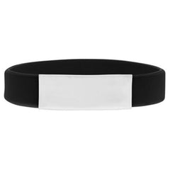 Econo Silicone Wristband with Brand Plate - Promotional Products