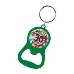 Eden Bottle Opener Keyring with Printed Dome - Promotional Products