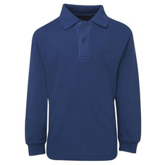 Malcom Plain Cotton Blend Long Sleeve Polo Shirt. - Corporate Clothing