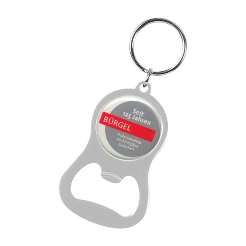 Eden Bottle Opener Keyring with Printed Dome - Promotional Products