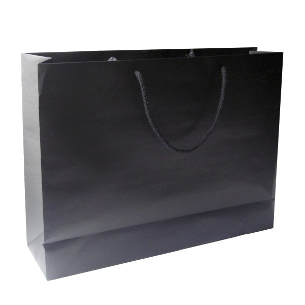 Crete Black Paper Bag With Rope Handles - Promotional Products