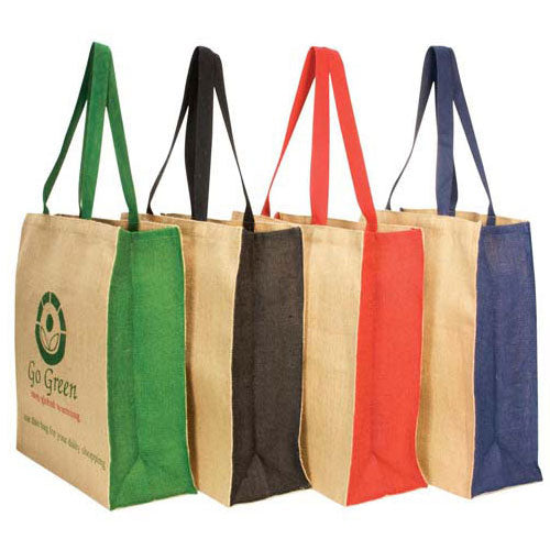 Dezine Jute Bag with Contrast Panel - Promotional Products