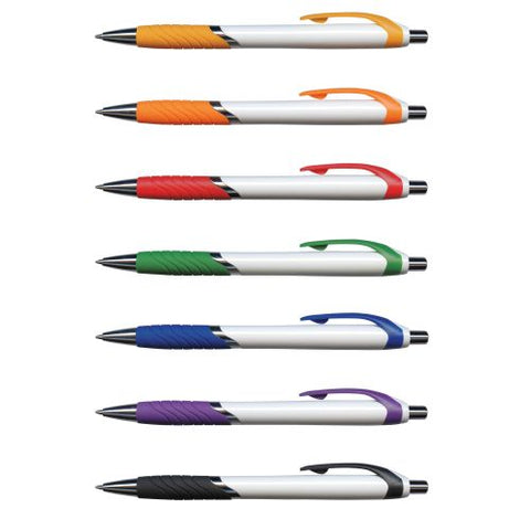 Eden Wave White Plastic Pen - Promotional Products