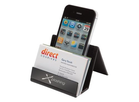Classic Desktop Business Card Holder with Phone Stand - Promotional Products