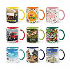 Eden Full Colour Coffee Cup with Coloured Inner - Promotional Products