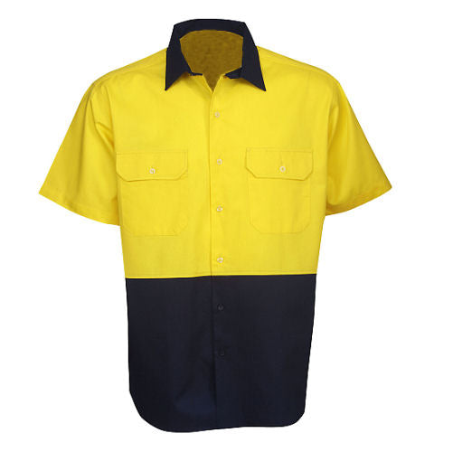 Hi Vis Cotton Twill Shirt Short Sleeve - Day Use - Corporate Clothing
