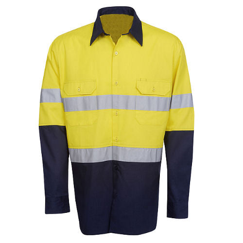Hi Vis Cotton Twill Shirt Long Sleeve - Day/Night Use - Corporate Clothing