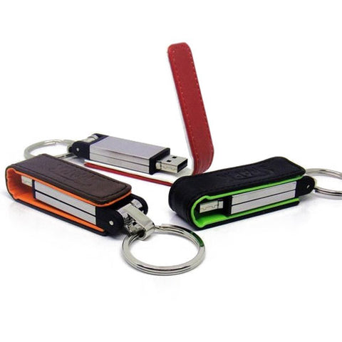 Leather Flip Keyring USB Flash Drive - Promotional Products