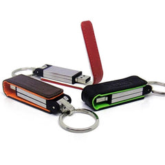 Leather Flip Keyring USB Flash Drive - Promotional Products