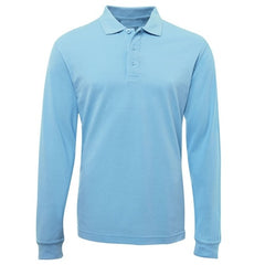 Malcom Plain Cotton Blend Long Sleeve Polo Shirt. - Corporate Clothing