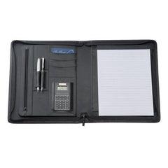 Avalon A4 Leather Compendium with Calculator - Promotional Products
