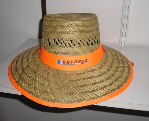 Generate Wide Brim Straw Hat with Orange Trim - Promotional Products