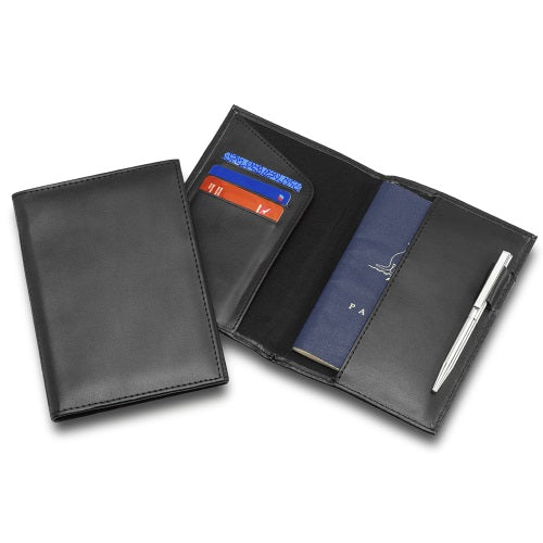 R&M Leather Look Passport Wallet - Promotional Products