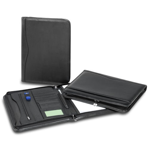 R&M Leather Look Zippered Compendium - Promotional Products