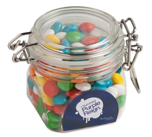 Yum Acrylic Clip Lock Container with Lollies - Promotional Products