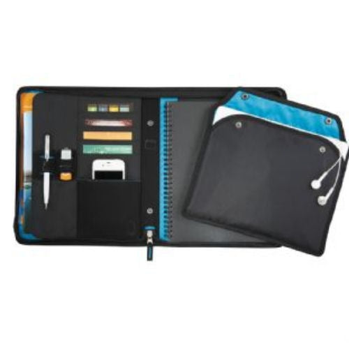 Avalon Blue Trim Compendium with Removable Tablet Holder - Promotional Products