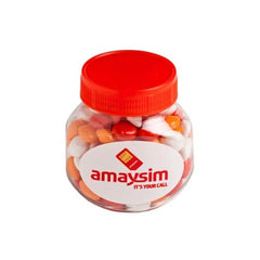 Yum Lolly Jar with Coloured Lids. - Promotional Products