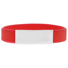 Econo Silicone Wristband with Brand Plate - Promotional Products